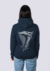 Whale, Herren Premium Hoodie aus Bio-Baumwolle Print Wal - vis wear