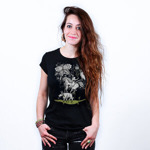 Crocodile in a Wonderland - Printshirt Frauen aus Biobaumwolle - Coromandel