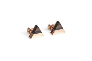 Dreieckige Ohringe - Holz und Edelstahl Kombination - Verschiedene Farbvarianten - BeWooden