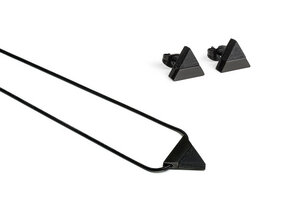 Dreieckiger Set - Ohrringe & Kette mit Anhänger - Holz und Edelstahl Kombination - Verschiedene Farbvarianten - BeWooden