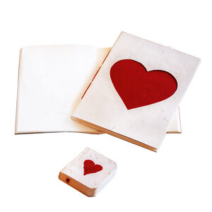 Notizbuch-Set „Love“ aus handgeschöpftem Biobaumwoll-Papier - Sundara