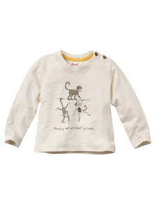 Baby Langarm-Shirt Affenfreunde reine Bio-Baumwolle - People Wear Organic