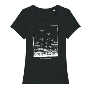 Freedom Vögel Shirt bio & fair & vegan - taillierter Schnitt - Vogel, Freiheit, Frieden, Tiere - roots of compassion