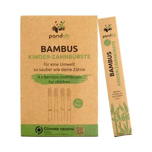 4er-Set - Bambus Kinderzahnbürste - vegan & umweltfreundlich - pandoo