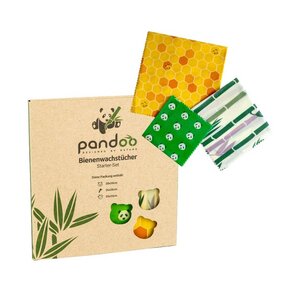 pandoo Bienenwachstücher Starter Set - 3 verschiedene Größen - pandoo