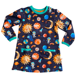 Kleid für Kinder aus Bio-Baumwolle "Space" - Curious Stories