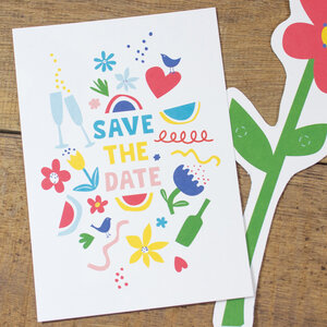 Postkarte Save the date - Bow & Hummingbird