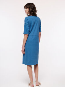 Kleid mit V-Ausschnitt aus Hanf mit Bio-Baumwolle - LANIUS