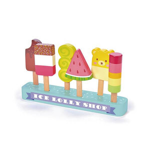 Eis am Stiel Set aus Gummibaumholz Kaufladen Zubehör - Tender Leaf Toys