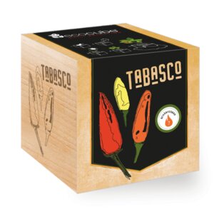 Chilipflanze "Tabasco" im Holzwürfel - EcoCube