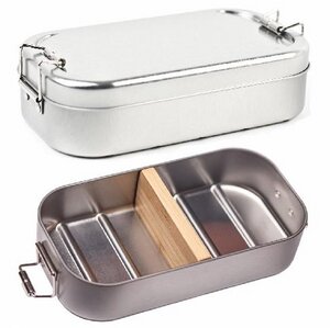 Lunchbox "Classic" * Mit Trennsteg aus Bambus * Metall Brotdose - Cameleon Pack