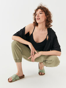 #clota - bequeme Pantolette aus recyceltem Canvas mit Naturlatex-Fussbett und Kork - NINE TO FIVE
