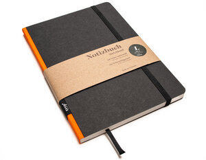 Nachhaltiges Design-Notizbuch A5 aus 100 % Recyclingpapier „Klassik - SCHWARZ“ - tyyp