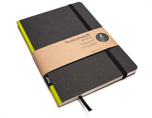 Nachhaltiges Design-Notizbuch A5 aus 100 % Recyclingpapier „Klassik - SCHWARZ“ - tyyp