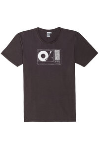 Herren T-Shirt Plattenspieler aus Biobaumwolle, ILP06 - poppy seed grey - ilovemixtapes