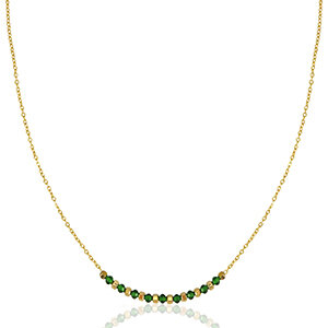 Feine Kette mit Perlen in Emerald Green mit Perlen in ca. 45 cm x 1,6 mm (inkl. 5 cm Verlängerungskette) von Elektropulli - ELEKTROPULLI
