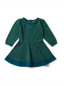 Baby u. Kinder Kleid LA blaugrün geringelt nachhaltig - Little Green Radicals