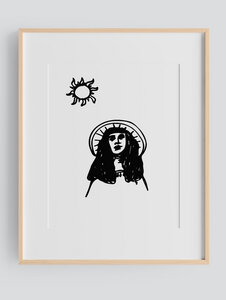 Artprint - Das Mädchen mit dem Sonnenhut - Rahmen FSC®-zertifiziert - Kultgut