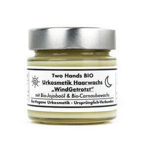 Urkosmetik Haarwachs „WindGetrotzt“ - 120 ml - mit Bio-Carnaubawachs - Bio-Vegan - Two Hands BIO