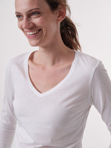 Shirt mit V-Ausschnitt aus Bio-Baumwolle - LANIUS