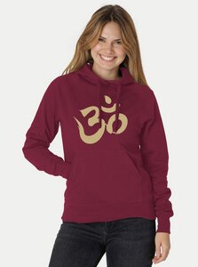 Bio-Damen-Kapuzensweater Om - Peaces.bio - handbedruckte Biomode