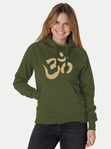 Bio-Damen-Kapuzensweater Om - Peaces.bio - handbedruckte Biomode