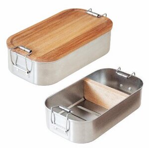 Lunchbox mit Deckel und Trennsteg aus heimischem Buchen Holz - Cameleon Pack