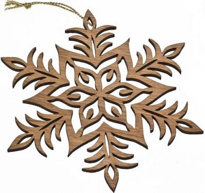 Weihnachtsschmuck – Stern – Eiche geölt - mit Goldkordel – Ø 17 cm oder 23 cm - ReineNatur