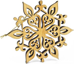 Weihnachtsschmuck – Stern – Eiche geölt - mit Goldkordel – Ø 17cm oder 23 cm - ReineNatur