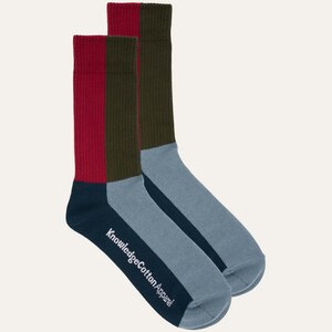 2-Pack Socken BLOCK mit Bio-Baumwolle - KnowledgeCotton Apparel