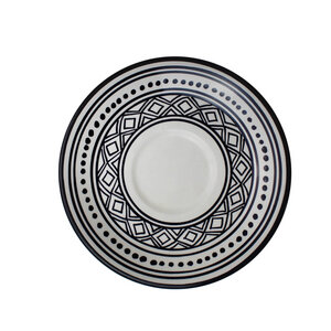Teller Safari aus Keramik weiß/schwarz, Tunesien - Mitienda Shop