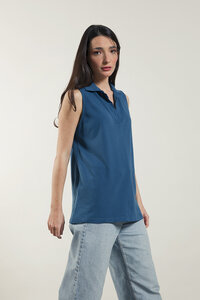 Ärmelloses Damen-Poloshirt Helen aus recycelter Baumwolle - Rifò - Circular Fashion Made in Italy
