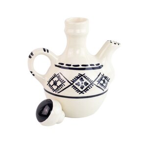 Ölkännchen aus Keramik handbemalt schwarz Tunesien - Mitienda Shop