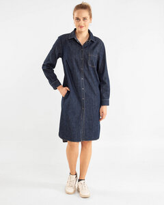 Jeanskleid mit Druckknopfleiste aus Bio-Baumwolle | Jeans Button Kleid - Alma & Lovis