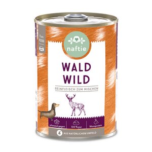 100% WALD WILD Premium Reinfleischdosen für Hunde - naftie
