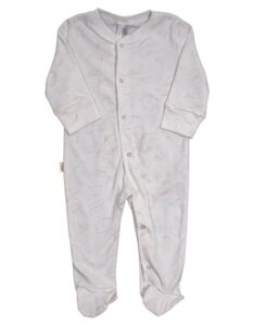 Baby Schlafanzug aus Bio-Baumwolle "Andi" weiß mit hellblauem Muster - CORA happywear
