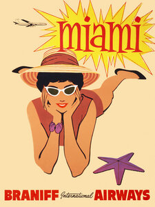 Wandbild / Kunstdruck / Poster / Leinwand - Vintage Illustration Miami - Photocircle