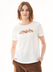 T-Shirt aus Bio-Baumwolle mit Blumen-Stickerei - ORGANICATION