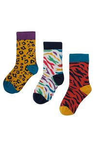 Socken Dreierpack - Zebra und Giraffe - Frugi