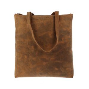 Shopper-Tasche aus mattbraunem Vintage-Öko-Leder - Livia - MoreThanHip