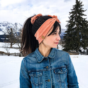 Bio Stirnband aus Nickisamt zum knoten aus 100% Baumwolle in vielen Farben - Liebe Deinen Planeten