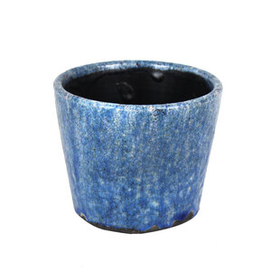 Blumentopf aus Keramik blau oder violett meliert 14cm - Mitienda Shop