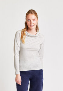Schmall geschnittenes Wasserfallshirt für Damen - Jule - Lana natural wear