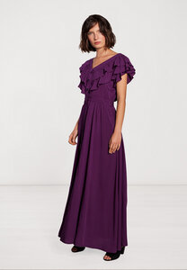 Abendkleid lang Maxikleid lila V-Ausschnitt - SinWeaver alternative fashion