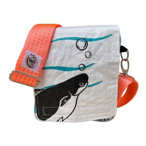 kleine Umhängetasche mit orangenem Tampenjan Gurt Ri10TJ - Beadbags
