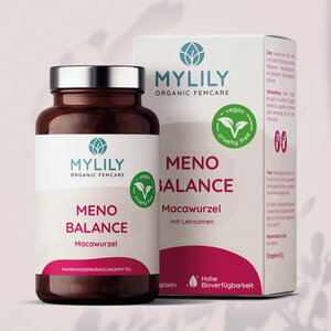 Meno Balance - Maca, Vitamin B6, Folsäure - 90 Kapseln - vegan, hochdosiert, pflanzlich - MYLILY - Organic Femcare
