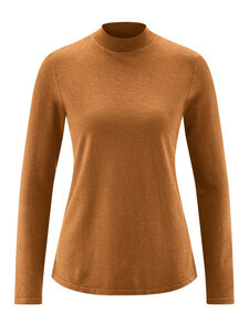 Damen Langarm-Shirt mit Stehkragen Hanf/Bio-Baumwolle - HempAge