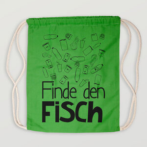 Festival-Beutel "Finde den Fisch" - HANDGEDRCUKT