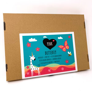 Rosa Bastelbox - Serie Nr. 2 - Schmetterling - Bastelset für Kinder 6-8 Jahre - PepMelon
