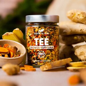 Besser im Glas - Bio Ingwertee "Ingwer-Kurkuma" natürlich süß & ohne Zucker - Besser im Glas